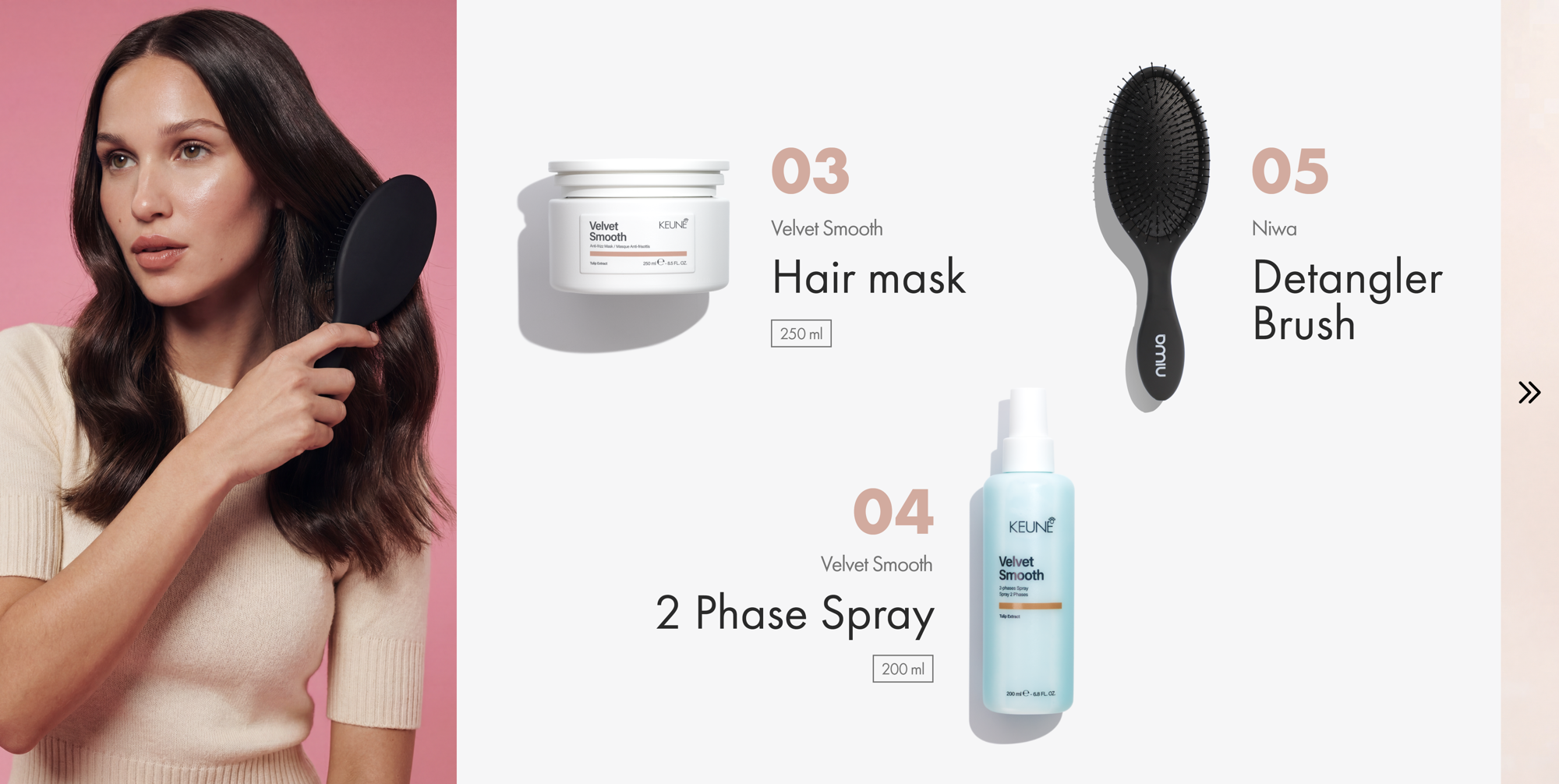 les Frizz-Free Pro Set de Keune  pour des cheveux lisses et soyeux.